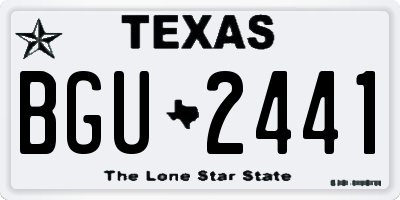 TX license plate BGU2441