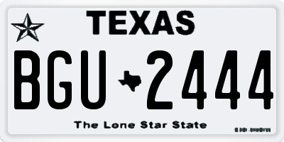 TX license plate BGU2444