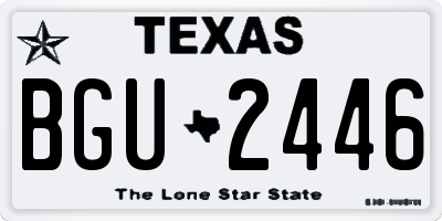 TX license plate BGU2446