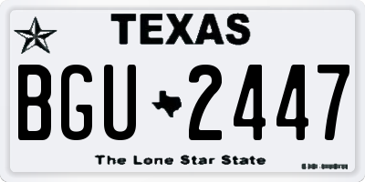 TX license plate BGU2447