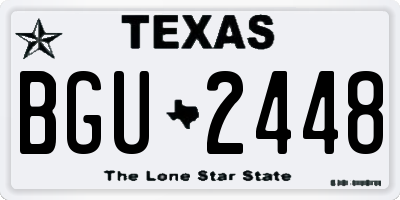 TX license plate BGU2448