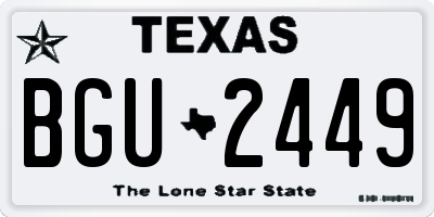 TX license plate BGU2449