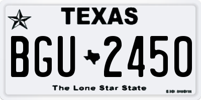 TX license plate BGU2450