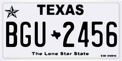 TX license plate BGU2456