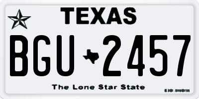 TX license plate BGU2457