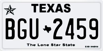 TX license plate BGU2459