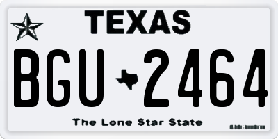 TX license plate BGU2464
