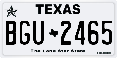 TX license plate BGU2465
