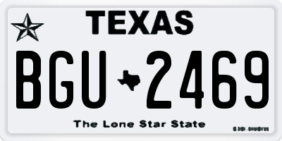 TX license plate BGU2469
