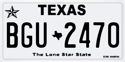 TX license plate BGU2470