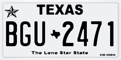 TX license plate BGU2471