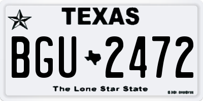 TX license plate BGU2472