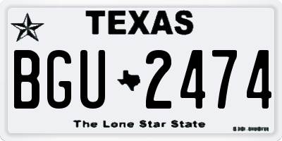 TX license plate BGU2474