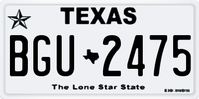 TX license plate BGU2475