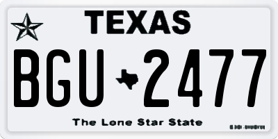 TX license plate BGU2477