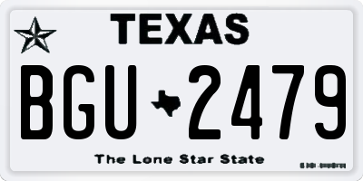 TX license plate BGU2479