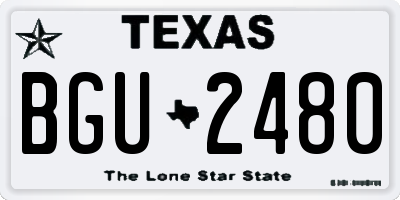TX license plate BGU2480