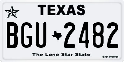 TX license plate BGU2482