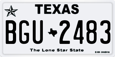 TX license plate BGU2483