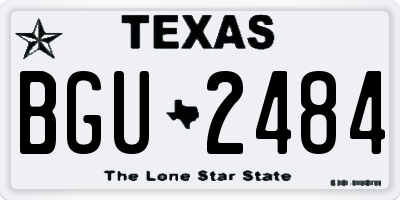 TX license plate BGU2484