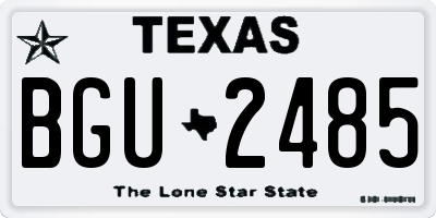 TX license plate BGU2485