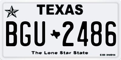 TX license plate BGU2486