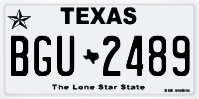 TX license plate BGU2489