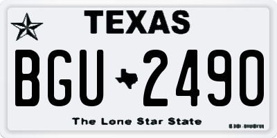 TX license plate BGU2490