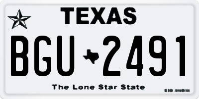 TX license plate BGU2491