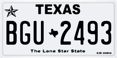 TX license plate BGU2493