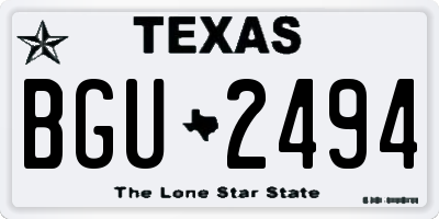 TX license plate BGU2494