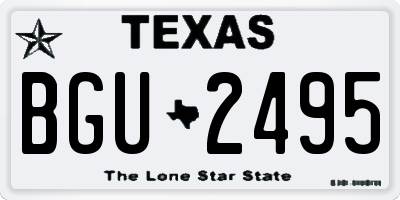 TX license plate BGU2495