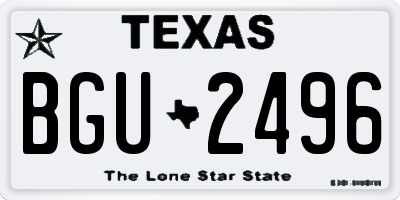 TX license plate BGU2496