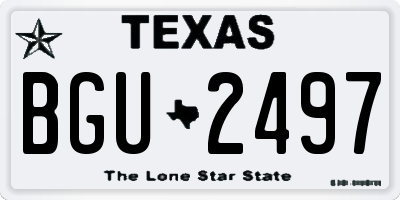 TX license plate BGU2497