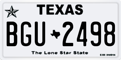 TX license plate BGU2498