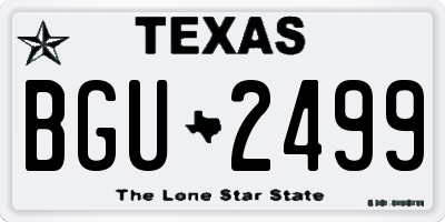 TX license plate BGU2499