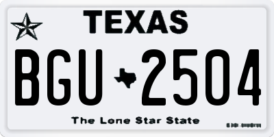 TX license plate BGU2504