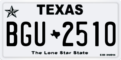 TX license plate BGU2510
