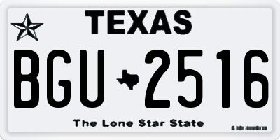 TX license plate BGU2516