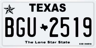 TX license plate BGU2519
