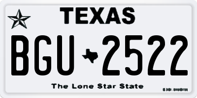 TX license plate BGU2522
