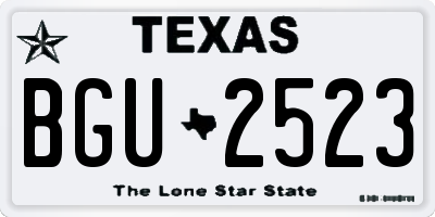 TX license plate BGU2523