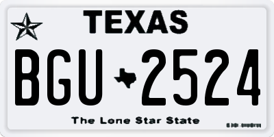 TX license plate BGU2524