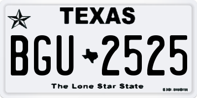 TX license plate BGU2525