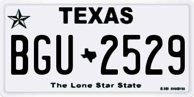 TX license plate BGU2529