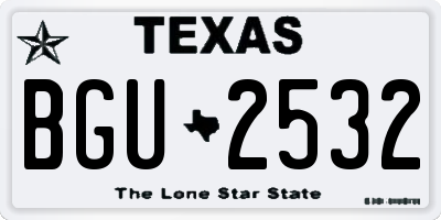 TX license plate BGU2532