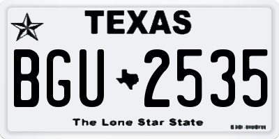 TX license plate BGU2535