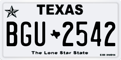 TX license plate BGU2542