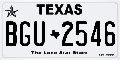 TX license plate BGU2546