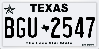 TX license plate BGU2547